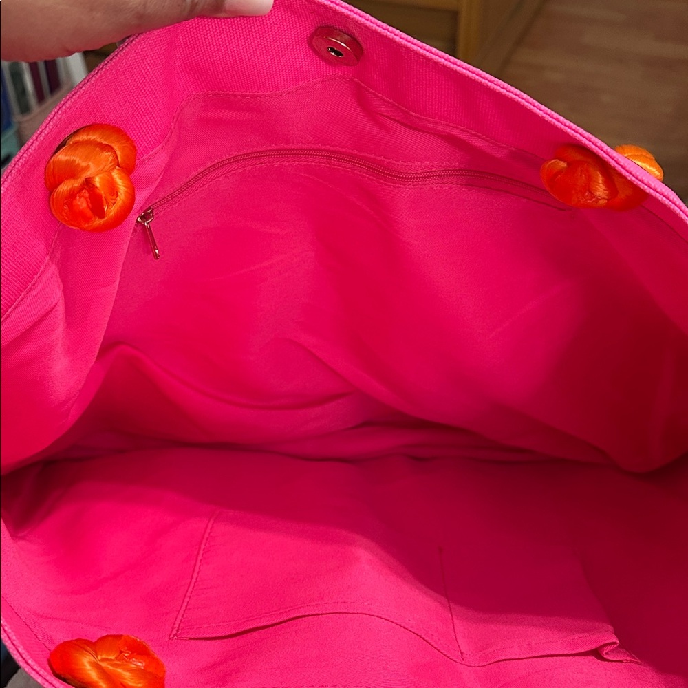 Avon Hot Pink Oversized Canvas Tote Bag 29x13” - Picture 9 of 9